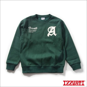 IZZVATI-立體針織紋繡花T-綠