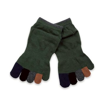 乾爽吸汗五趾襪-五趾拼色 - 綠