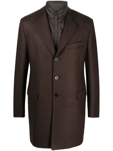 Fay - Easy DB single-breasted layered coat - men - Polyamide/Polyester - XL - Brown