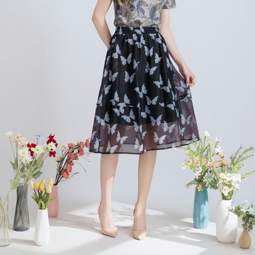 【ICare】翩翩蝶影黑色網紗裙(F) | 女網紗裙 短裙 蓬裙