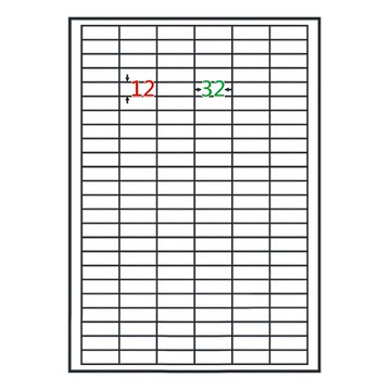鶴屋 A4三用電腦標籤 107號 B1232 32 x 12mm  105張  144格