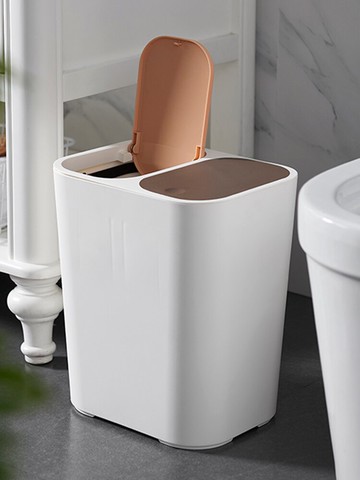 北京小型家用家庭版分類垃圾桶抖音網紅同款雙筒雙蓋干濕兩用防臭