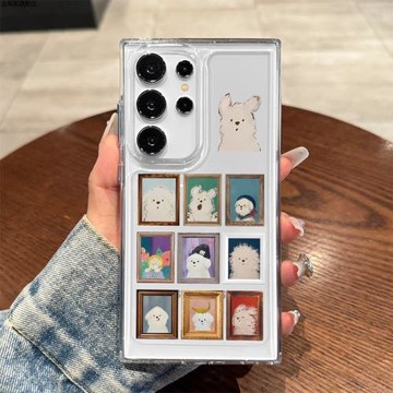 適用三星s24ultra卡通動漫手機殼Galaxys23全包防摔潦草小狗超火s25plus創意s24+高級s25+男女透明硅膠超薄22