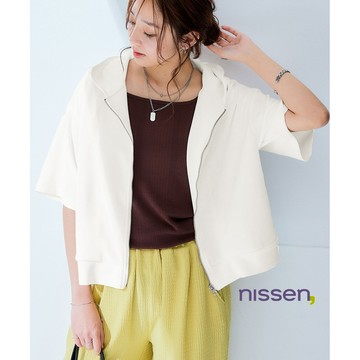 Nissen 大尺碼涼感五分袖寬版連帽上衣 快乾