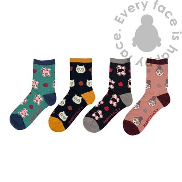 日本京都品牌 HAPPYFACE Emma Family 怪可愛中筒襪 (HE0192)