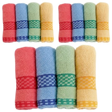 OK-PO-LO 好馬牌 田園蔬果吸水毛巾 台灣製棉紗 12條 毛巾組  格紋