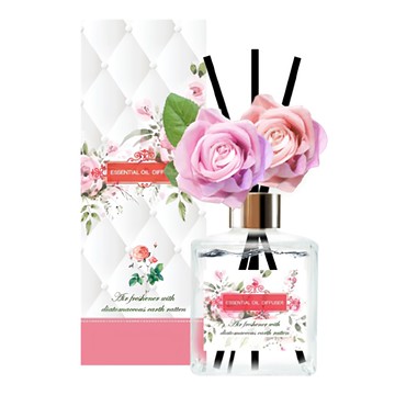 QiMart 法國精油玫瑰造型珪藻土擴香瓶 空氣清新劑  棉麝香  1件  200ml