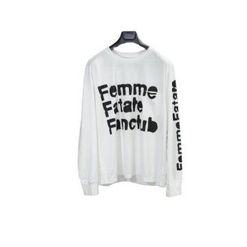 The Soloist宮下貴裕19SS白色高支棉搖滾字母印花圓領長袖T恤IT50