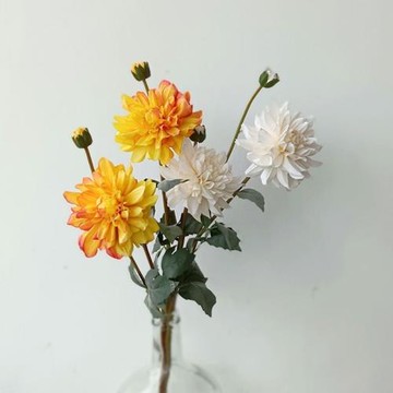 仿真花 大麗花-塞尚 復古油畫風 家居裝飾 花藝造景 空間陳設秋色