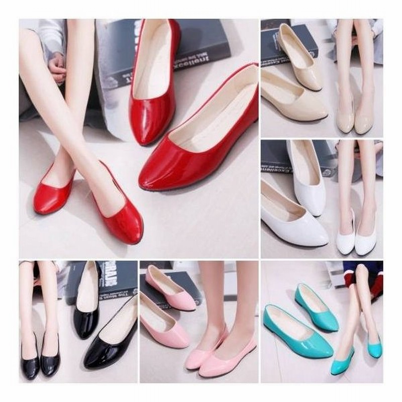 パンプス 痛くない 歩きやすい 大きいサイズ オフィス 春新作 春夏 ぺたんこ 幅広 フラットパンプス 履きやすい 疲れない おしゃれ ポインテッドトゥ エナメル 通販 Lineポイント最大0 5 Get Lineショッピング