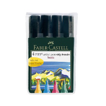 【FABER-CASTELL】輝柏 PITT藝術筆(軟毛筆頭)粗芯4支入/ 套 167121【APP滿額下單10%點數(單一帳號最高5000點)】1/31止