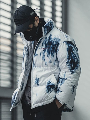 ENSHADOWER隱蔽者仿扎染棉衣男冬季立領加厚保暖面包服棉服外套