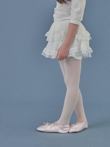Cotton Spandex Lace Overlay Skirt Pants