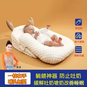 嬰兒防嗆奶斜坡枕 孕婦枕 哺乳枕 餵奶枕 防驚嚇睡枕 安撫枕 防溢奶枕 新生兒防吐奶枕 寶寶防溢奶斜坡墊 哺乳躺枕二閤一