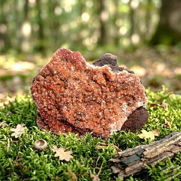 🎇褐鐵礦上的方解石0414-18號 Calcite on Limonite -墨西哥 ~緩解焦慮與壓力