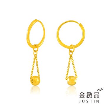 金緻品 黃金垂吊耳環 鐘擺圓球 0.51錢
