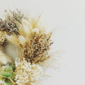 乾燥花圈  自然色系