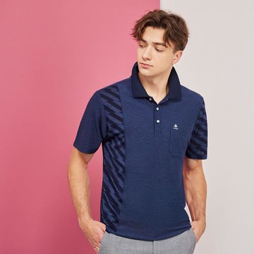 【SPAR】PK四角網眼麻紋男版短袖POLO衫(S248213)丈青