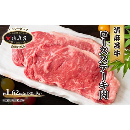 ふるさと納税 岡山県 瀬戸内市 清麻呂 牛 ロース ステーキ肉 約1.62kg（約180g×9枚） 岡山市場発F1 牛肉 [No.5735-1738]