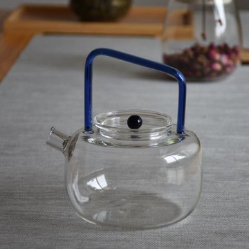 日式耐熱玻璃提梁壺 燒水沸水壺 花茶壺 泡茶壺 電陶爐煮茶壺加厚