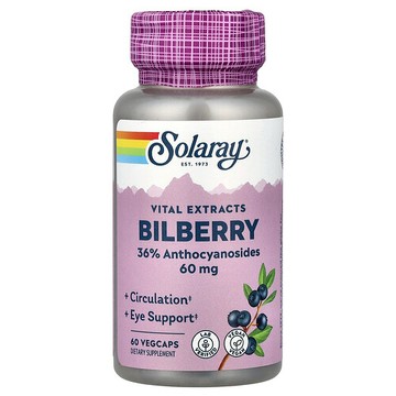 Solaray, 重要提取物，歐洲越橘，60 毫克，60 粒素食膠囊