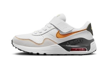 PS NIKE AIR MAX SYSTM SHOES WHITE VIVID ORANGE
