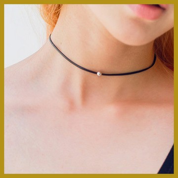 簡約流蘇串珠吊墜項圈 choker頸鏈項鏈