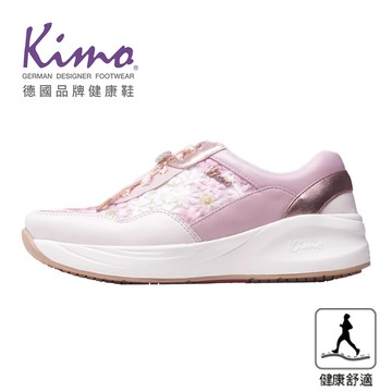 Kimo專利足弓支撐-奢華羊皮花蕾絲玫瑰鑽飾休閒健康鞋 女鞋 (花漾玫瑰粉 KBFSF160317)