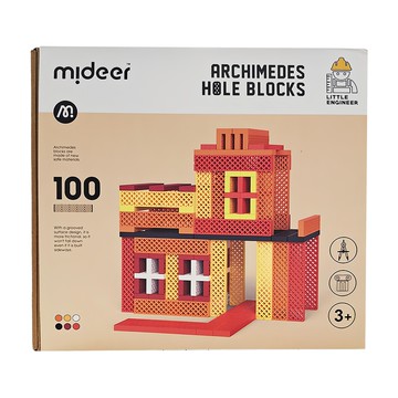 mideer 阿基米德積木 暖色 100片  1盒