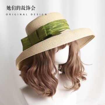 赫本風帽子夏2022新款防曬女帽遮陽帽女大檐優雅法式復古草帽女夏