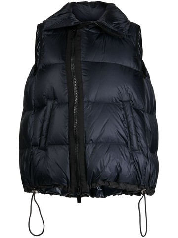 sacai - off-centre zip padded gilet - women - Nylon - 1 - Blue