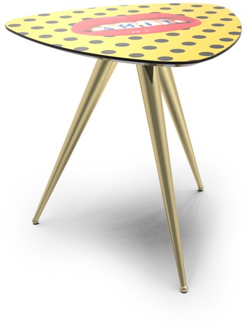 Seletti - graphic-print side table - unisex - Metal/Wood - One Size - Yellow