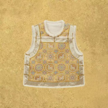 【福錦】新中式復古/桑蠶絲織金宋錦加厚圓領馬甲