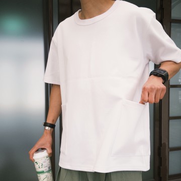 【AMERO】台灣製造 男女裝 圓領短袖T恤 太空棉 側雙口袋 情侶裝