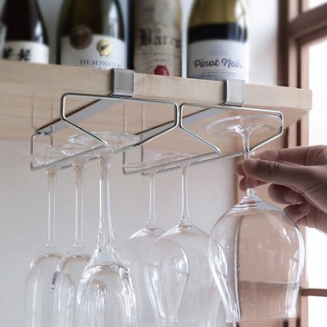 日本霜山 304不鏽鋼懸掛式高腳杯收納架/倒掛杯架