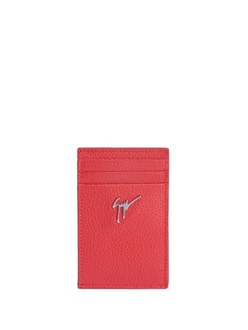 Giuseppe Zanotti - Albert logo-plaque cardholder - men - Fabric/Leather - One Size - Red
