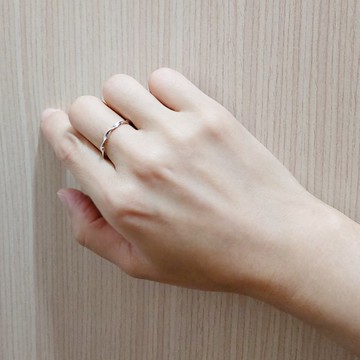 波浪捲純銀亮面線戒 (活動圍)