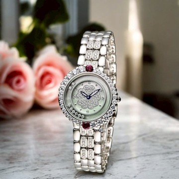 Ogival 愛其華錶 山茶花系列 時尚珠寶時尚錶 女錶 -305-15DLW 綠