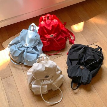 歐比 韓國大容量尼龍布休閑簡約百搭通勤學院風日常雙肩背包女
