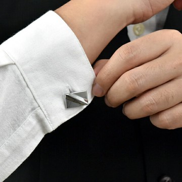 袖扣 全銀線條長方形【NCD29】