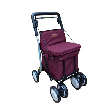 【海夫健康生活館】FZK 鋁合金 可收合 附傘架 可拆式置物籃 菜籃購物 散步車(FZK-629)