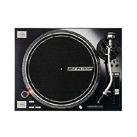 Reloop Elite High Performance DVS Mixer for Serato Bundle with Reloop 7000 MK2 Direct Drive DJ Turntables (Pair), Record Care System, Aluminum Stand,