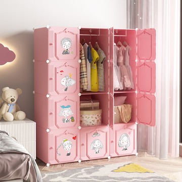 加粗加固布衣柜全鋼架折疊家用臥室組合衣櫥出租房用結實簡易衣柜