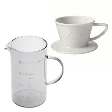 Kalita 蛋糕型陶濾杯155組合(濾杯+量杯)