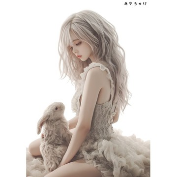 【3 月新品 2】07-095-0170 人物貼紙 動物與少女蕾絲
