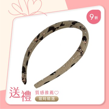 L. ERICKSON 水鑽綴飾印花髮箍〈灰褐色〉