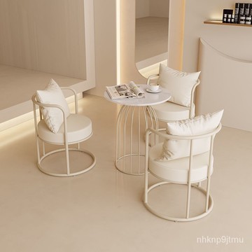 超優惠-可開發票 輕奢陽臺洽談小桌椅三件套組閤休閒臥室奶茶店小茶幾一桌二椅