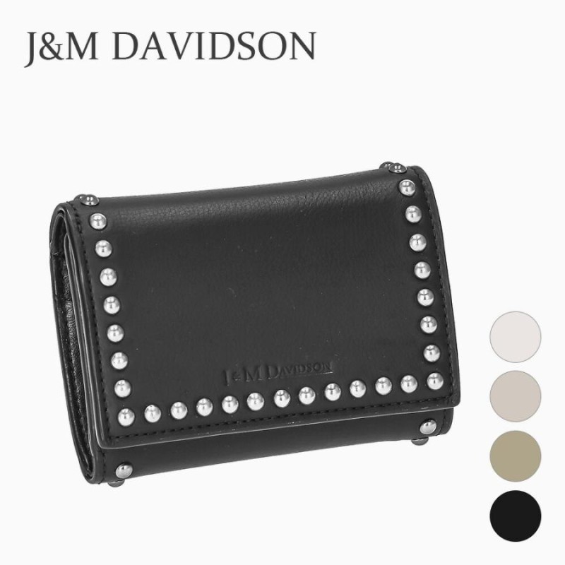 ジェイアンドエムデヴィッドソン J&M DAVIDSON 三つ折り財布 レディース フォールド ウォレット ウィズ スタッズ FOLD WALLET  WITH STUDS SSMW-1XX-SCXX | LINEショッピング