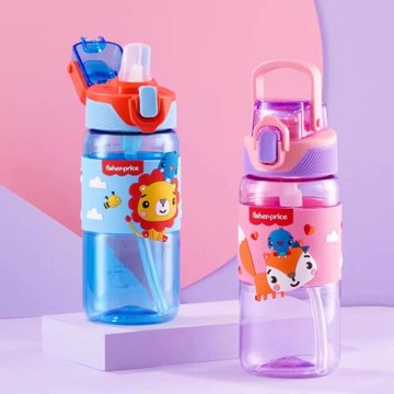 美國tritan兒童水杯上學專用鴨嘴吸管杯女孩塑料便攜直飲杯幼兒園