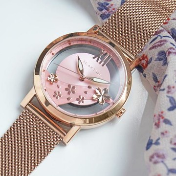 RELAX TIME 2021夢幻鏤空女錶 永恆系列-粉(RT-96-2)